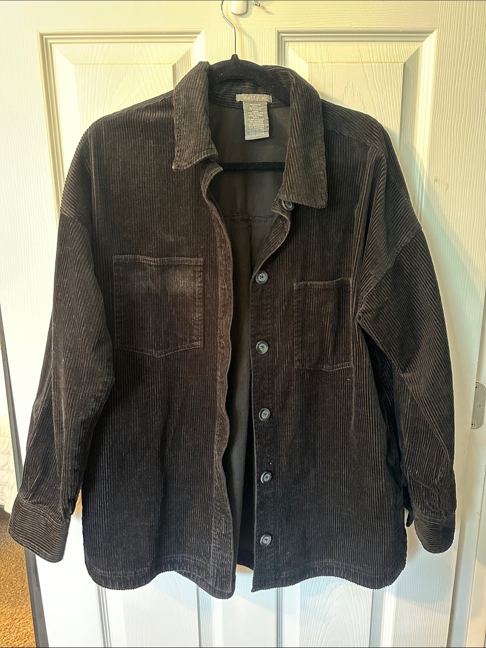 Women’s Oversized Corduroy Shacket - Black